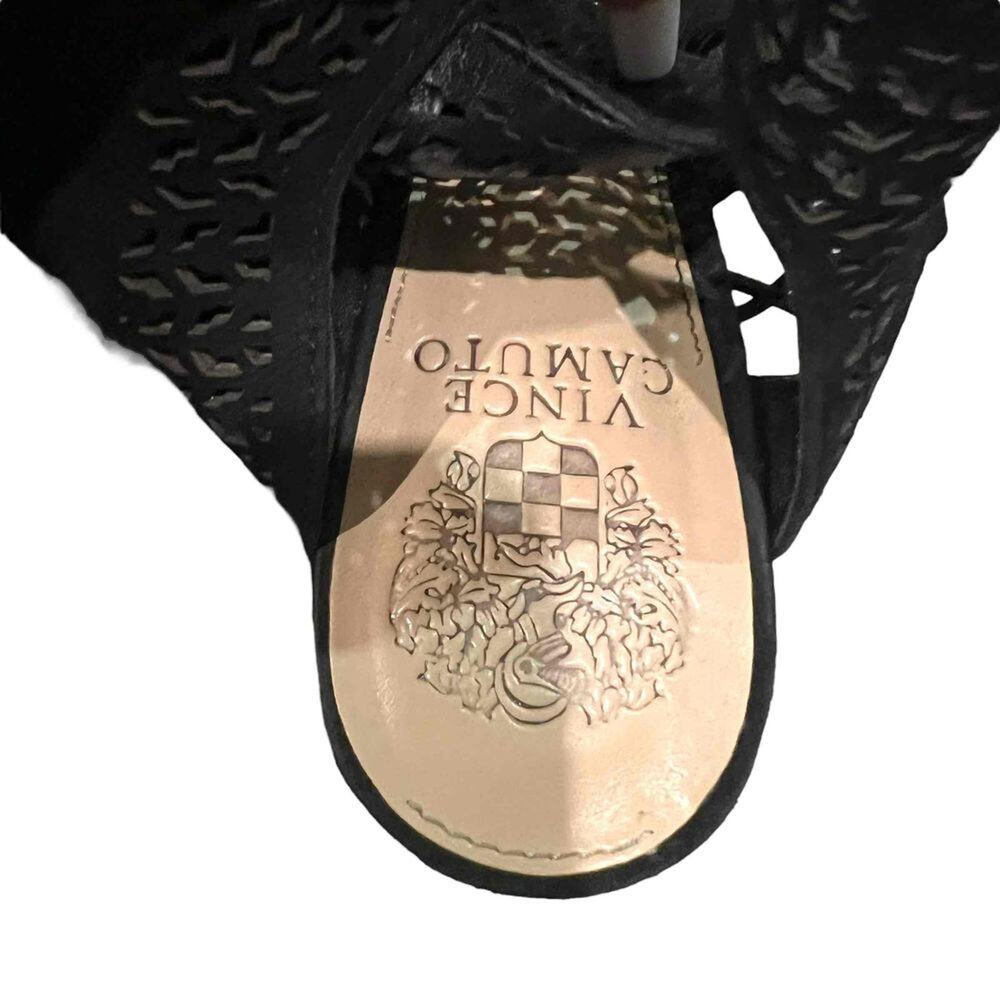 Vince Camuto Womens Slingback Block Heel Sandals Black Laser Cut Size 9M - Picture 9 of 9